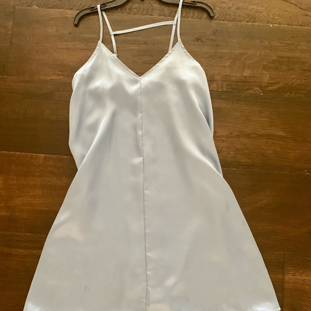 Mimi Chica satin blue slip dress